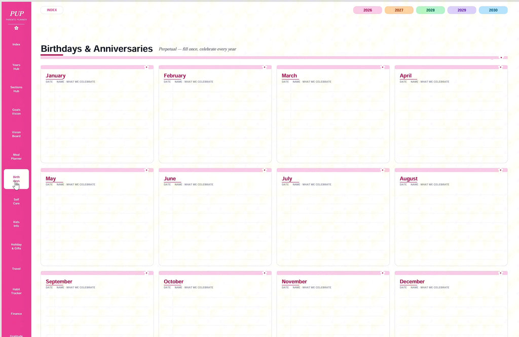 The Parents Ultimate Digital Planner 2026-2030