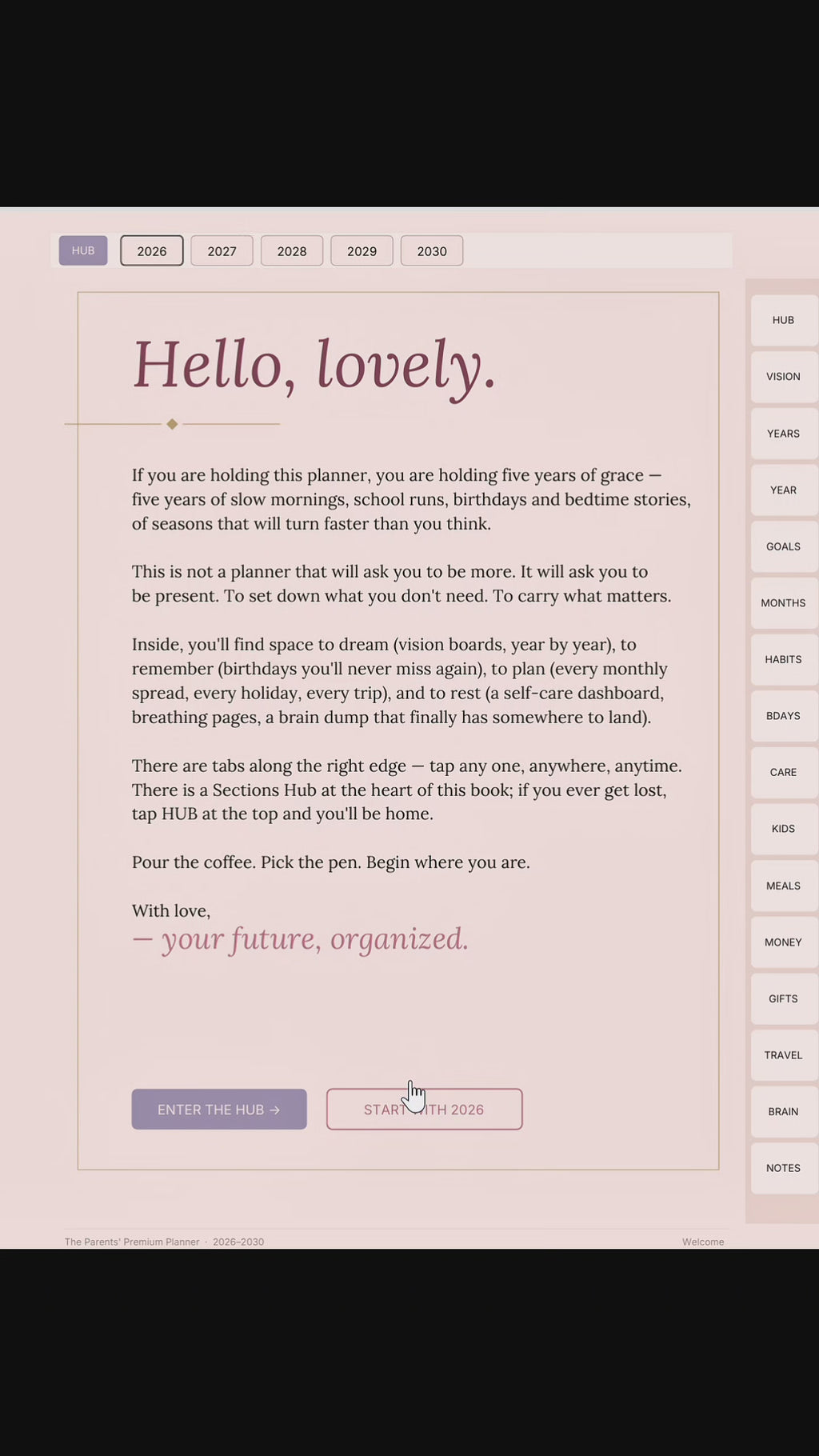 The Parents' Premium Planner 2026–2030 — 5-Year PDF Planner with Calendar Reminders- Portrait